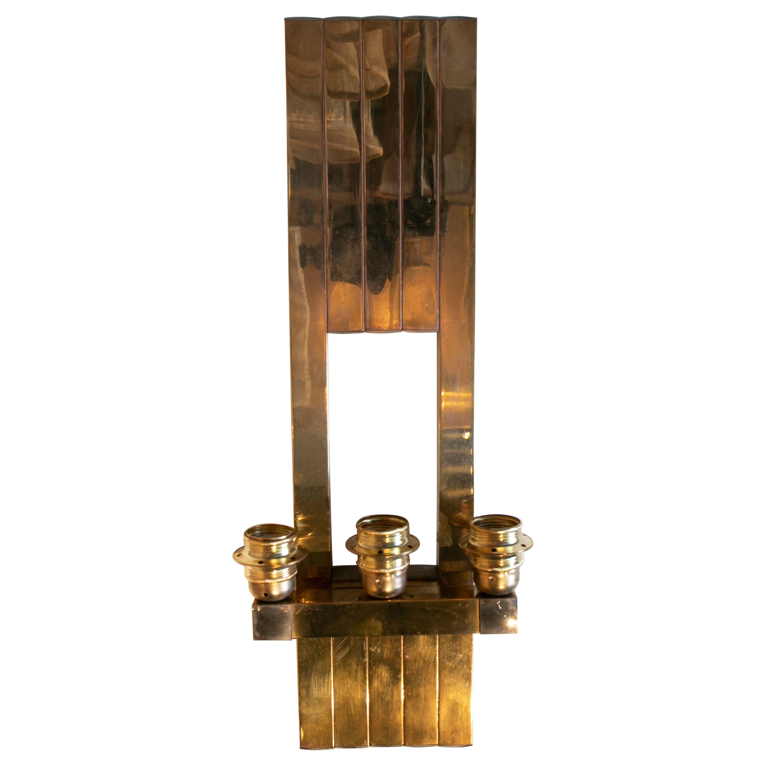 1970s Gilded Bronze Wall Sconce