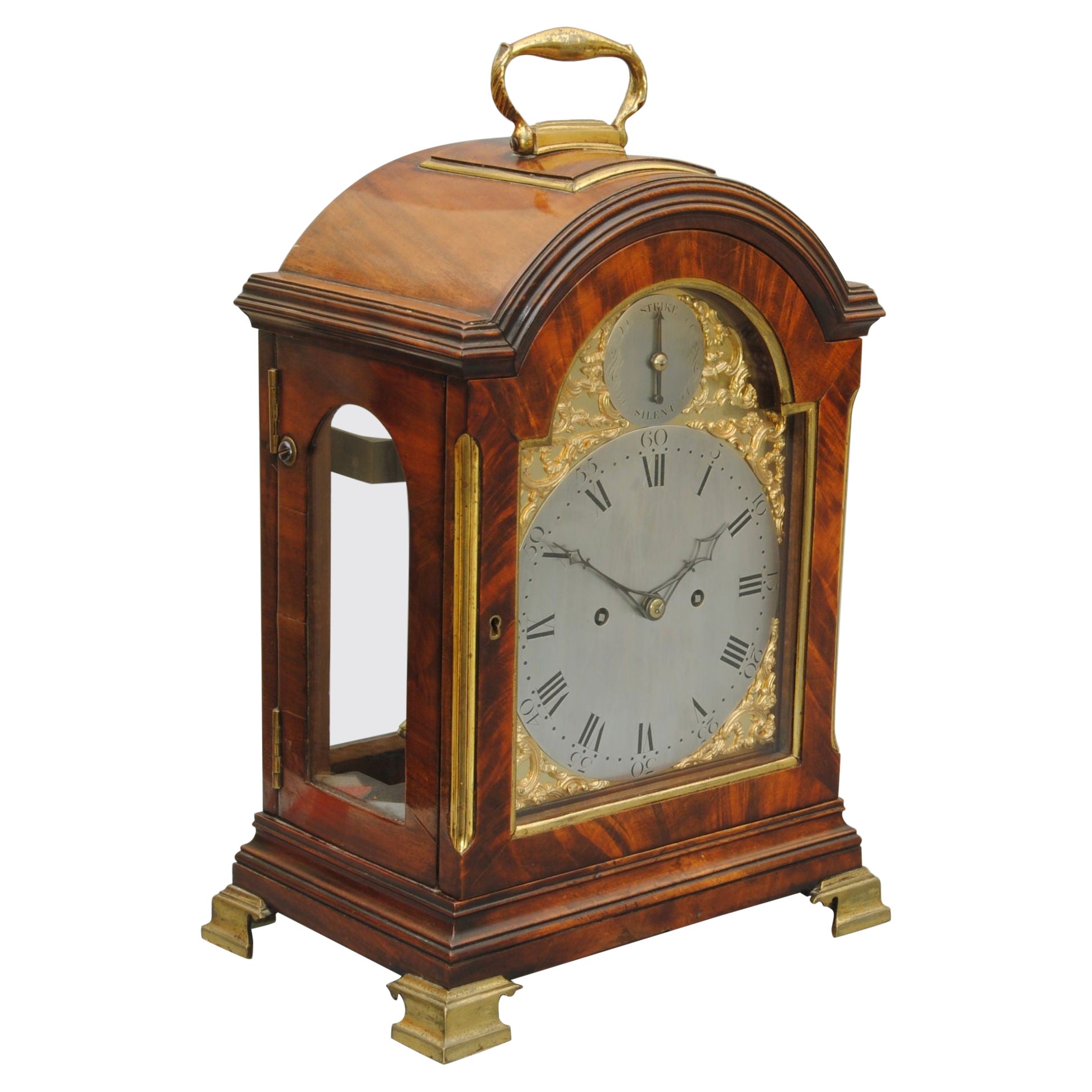 18th Century Mahogany Verge Bracket Clock For Sale