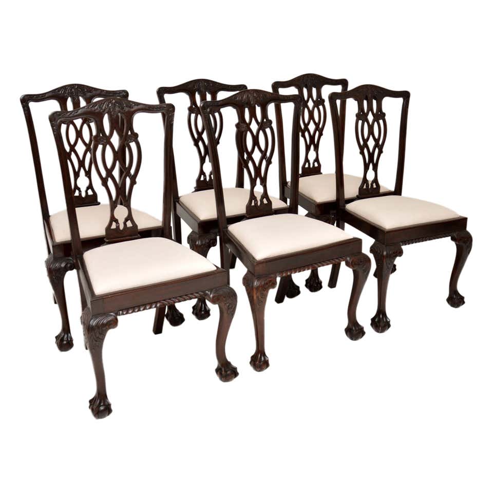 Chippendale Style Dining Chairs Set For Sale at 1stDibs