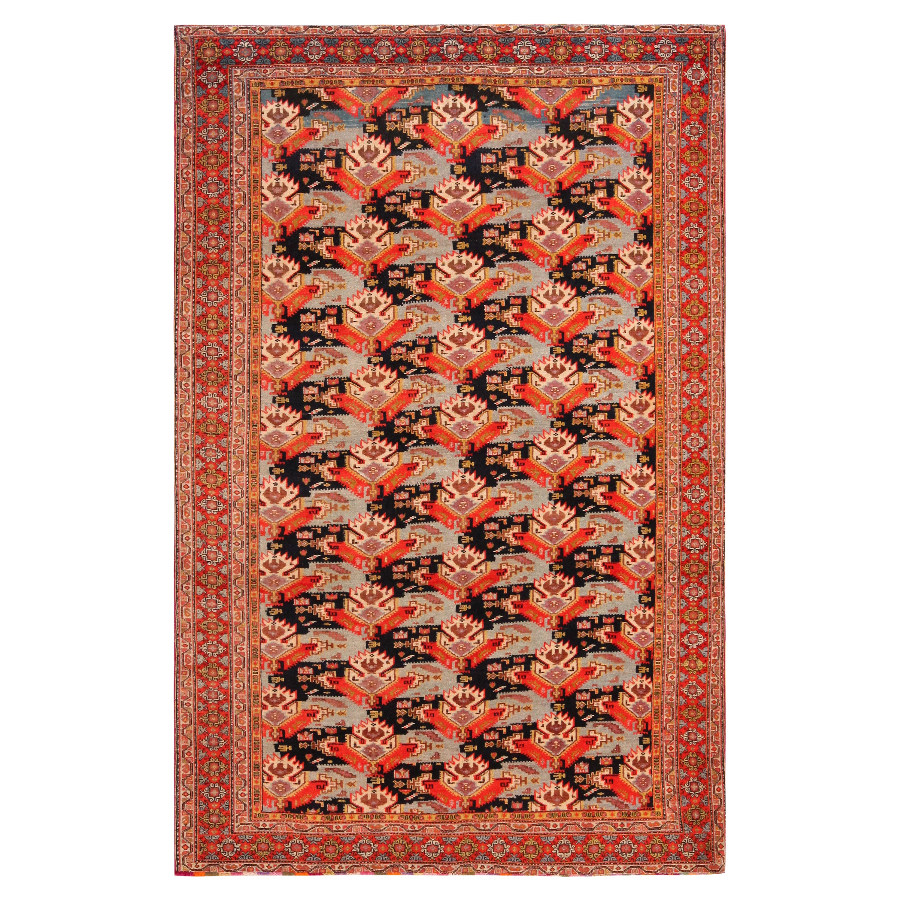 Antiker persischer Senneh-Teppich. 4 ft 6 in x 6 ft 11 in