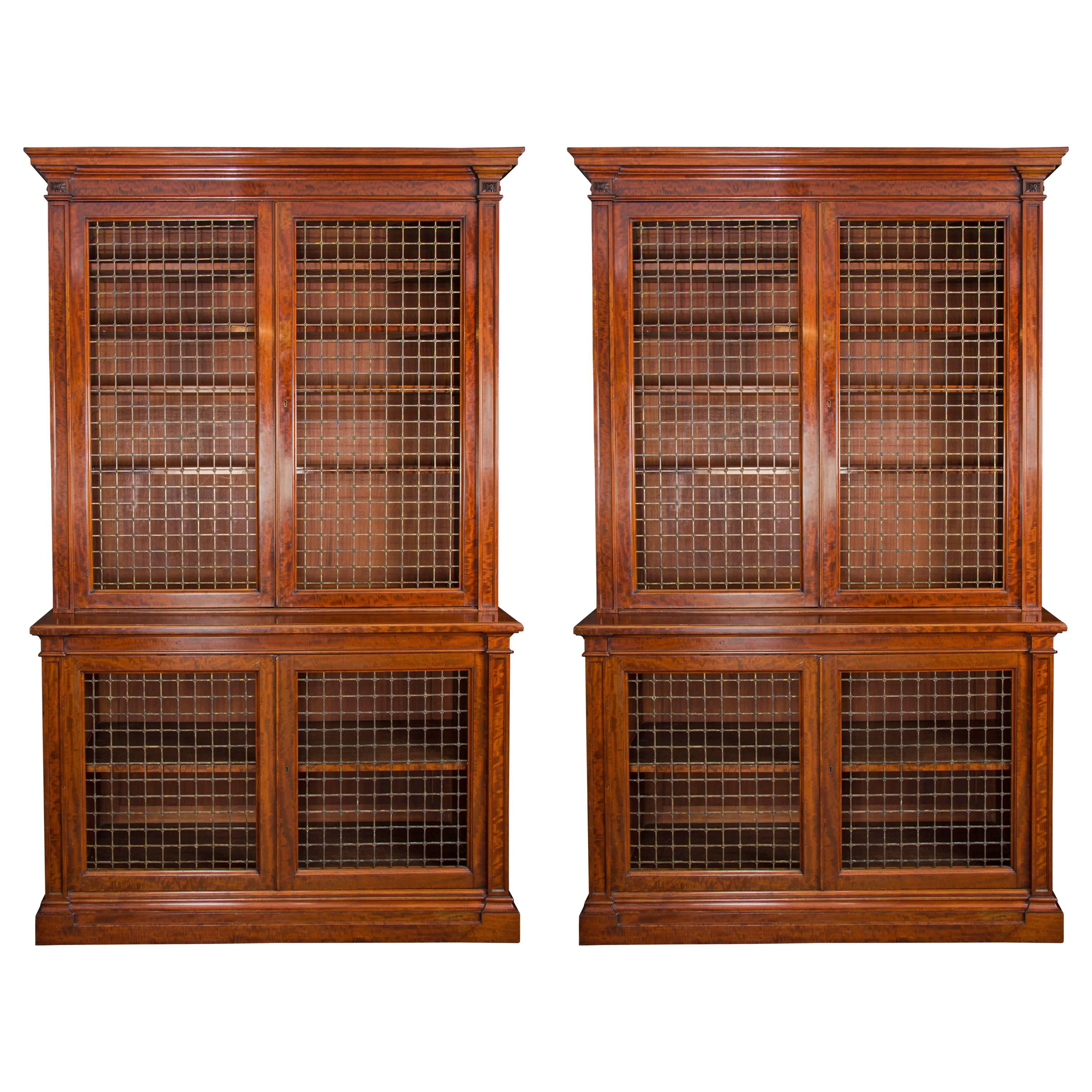 Fine Pair of William IV Mahogany Library Bookcases