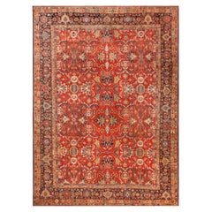 Red Vintage Persian Sultanabad Rug. 10 ft x 14 ft