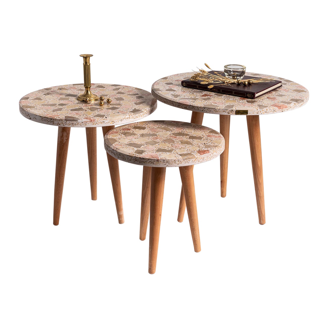 Terrazzo Nesting Tables DIANA For Sale