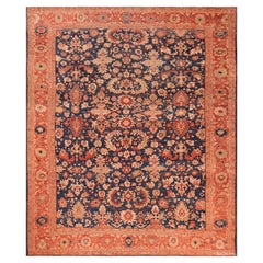 Vintage Blue Persian Sultanabad Rug. 12 ft 2 in x 14 ft 2 in