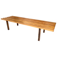 Mid-Century Modern Wood and Metal Bench by ISA. Italy, 1950s