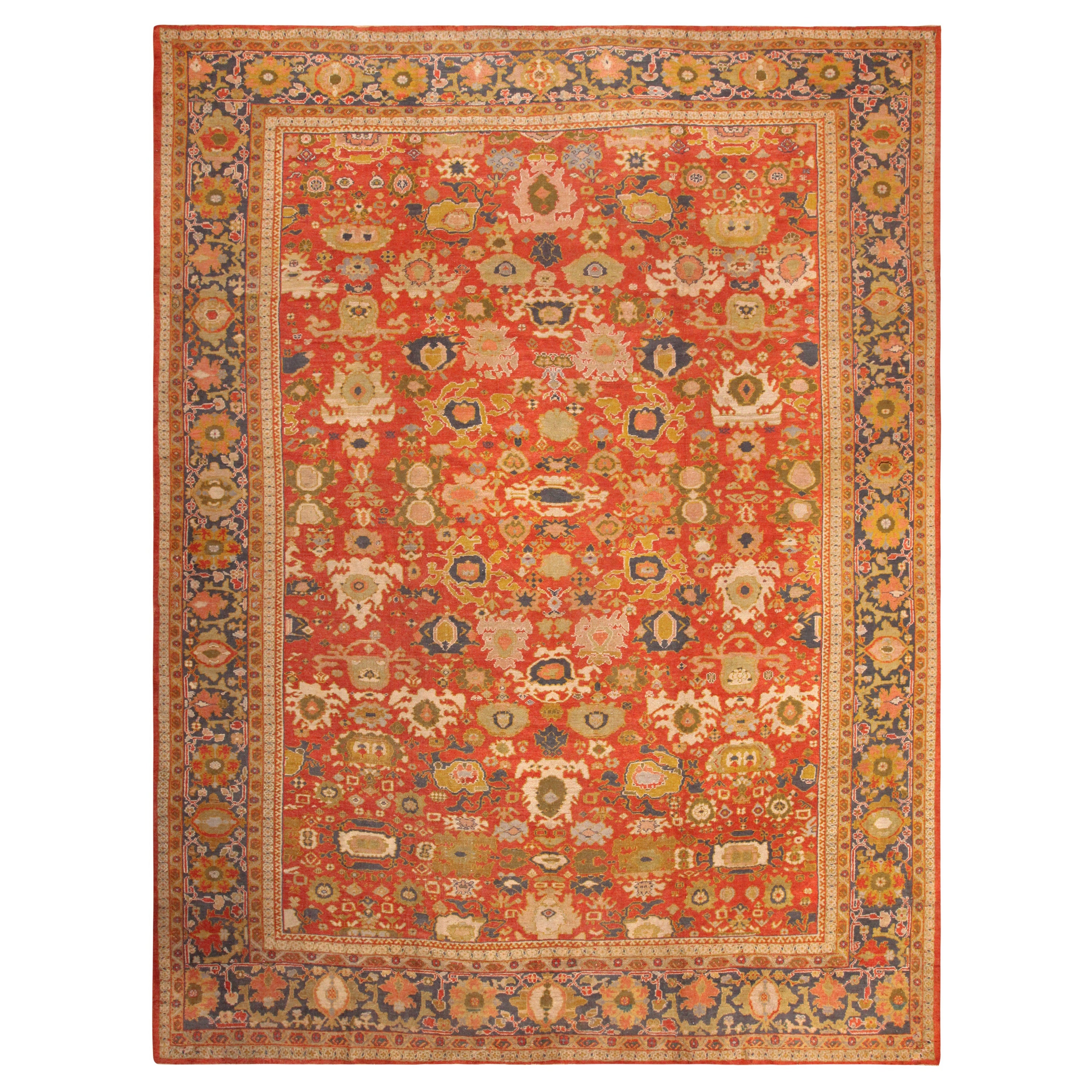 Großer antiker persischer Sultanabad-Teppich aus Sultanabad. 13 ft 5 in x 17 ft 2in im Angebot