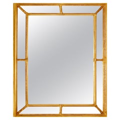 20th C. Venetian Style Paneled Wall Mirror - Foliate and Reeded Giltwood Frame