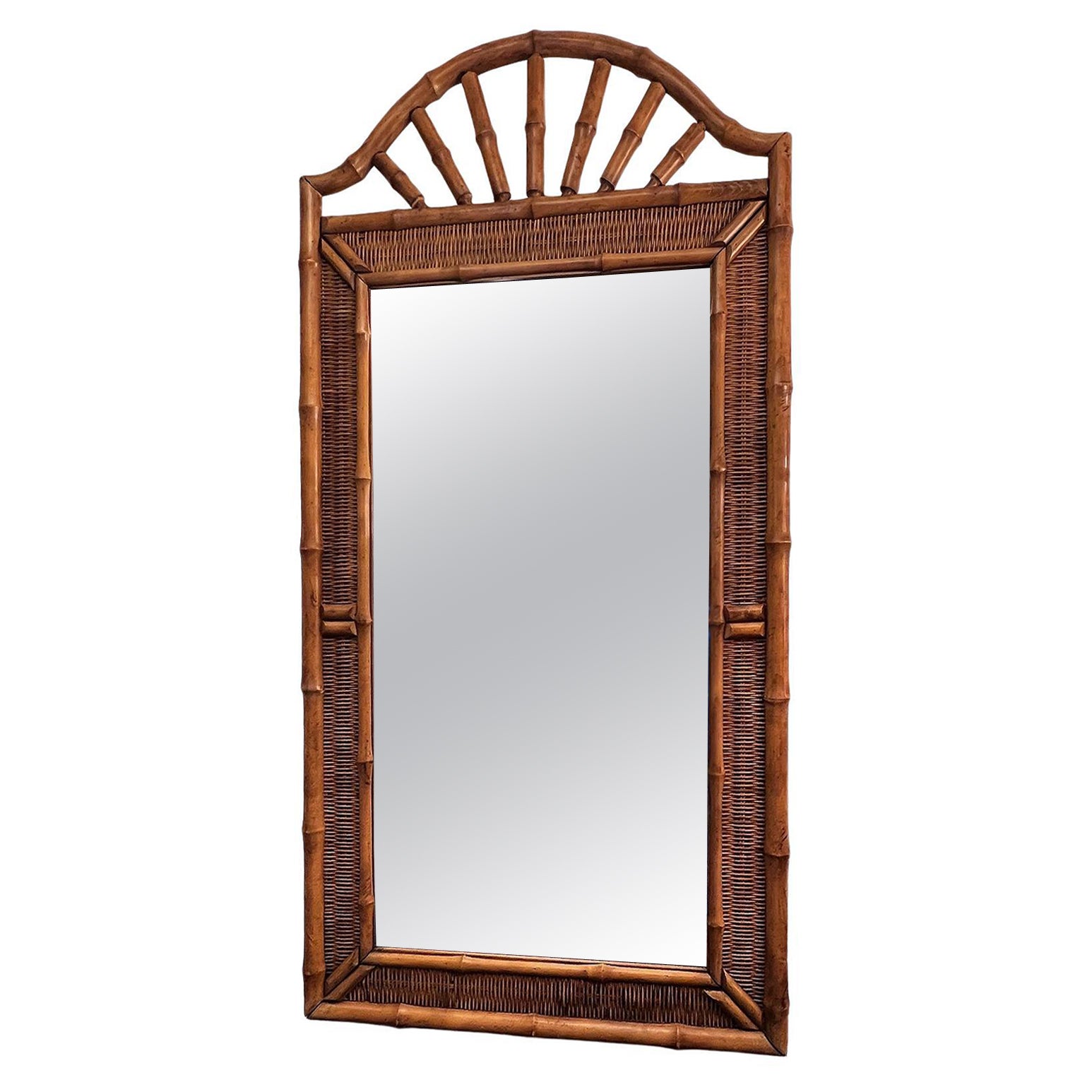 Miroir anglais en bambou en vente