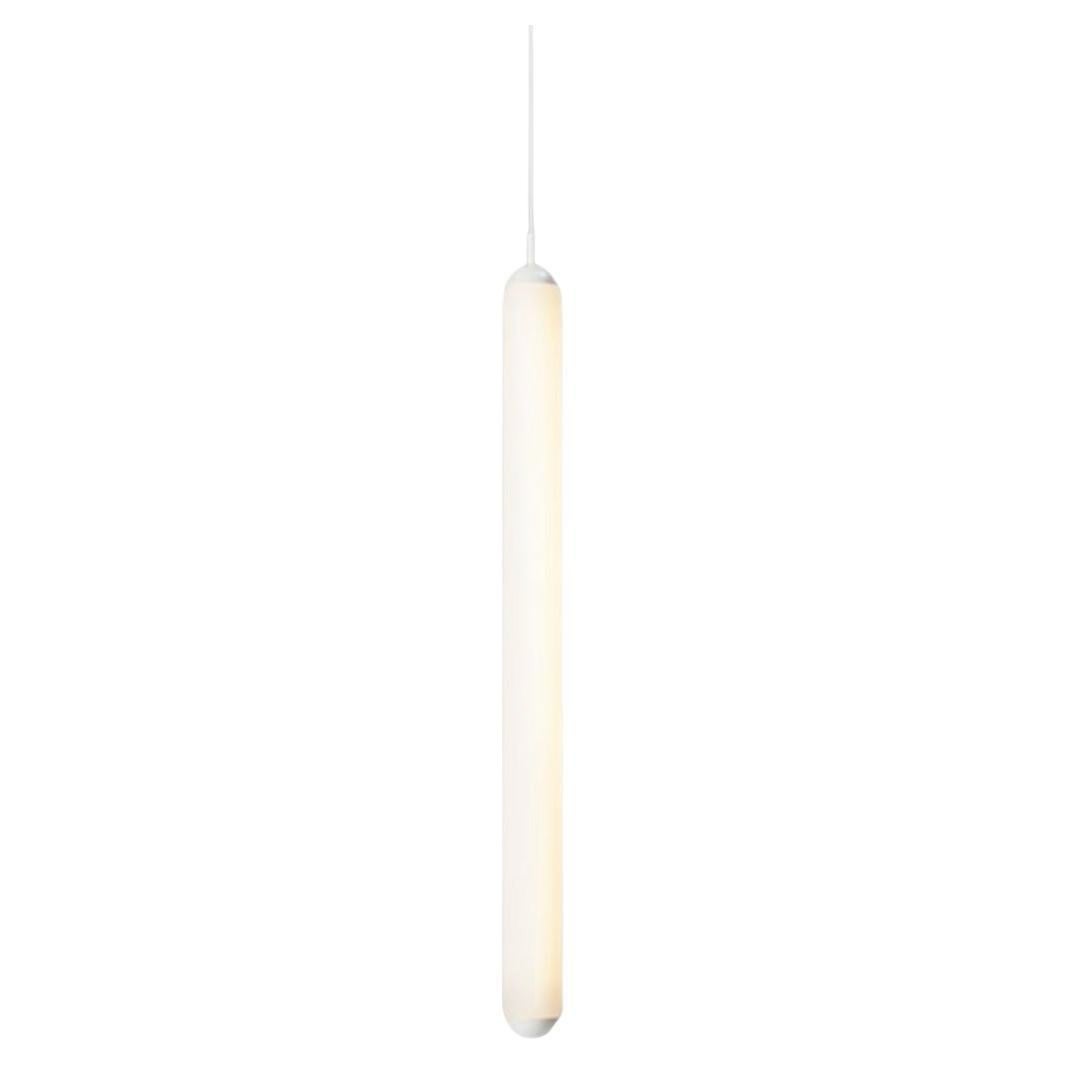Koldova Large 'Puro Solo Vertical' Blown Opal Glass Pendant in White for Brokis For Sale