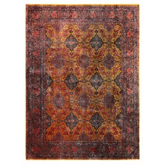 Vintage Persian Kashan Area Rug. 8 ft 10 in x 11 ft 9 in