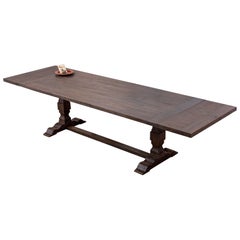 Solid Teak Extension Dining Table in Sandblasted Cocoa