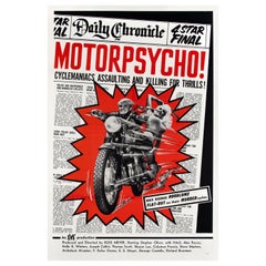 'Motorpsycho' Original Retro Movie Poster, American, 1965