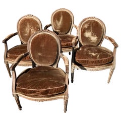 Set of 4 19th Century Louis XVI Style Armchairs