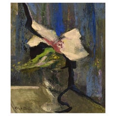 Olof Arén, Swedish Artist, Oil on Board, Modernist Still Life