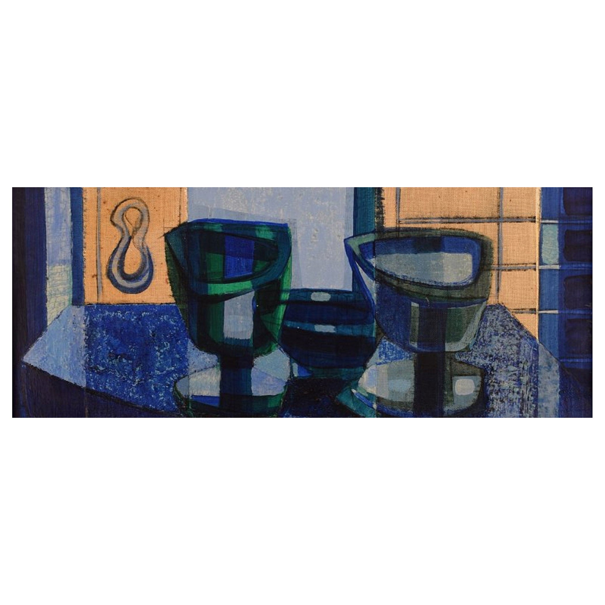Unknown Artist, Oil on Board, Modernist Still Life, the 1960s For Sale