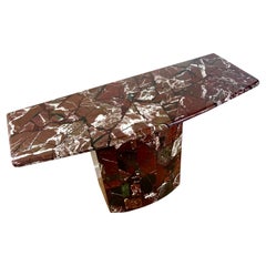 Vintage Italian marble console table in oxblood, 1970s