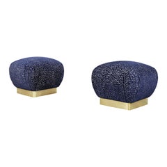 Retro Brass Ottoman / Stools by Marge Carson