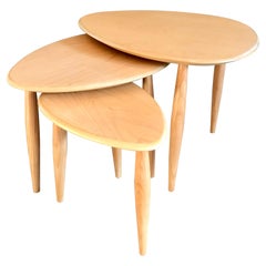 Retro Custom Tripod Oval Nesting Tables