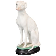Antique 19th Century English Staffordshire Bisque Whippet Greyhound Dog