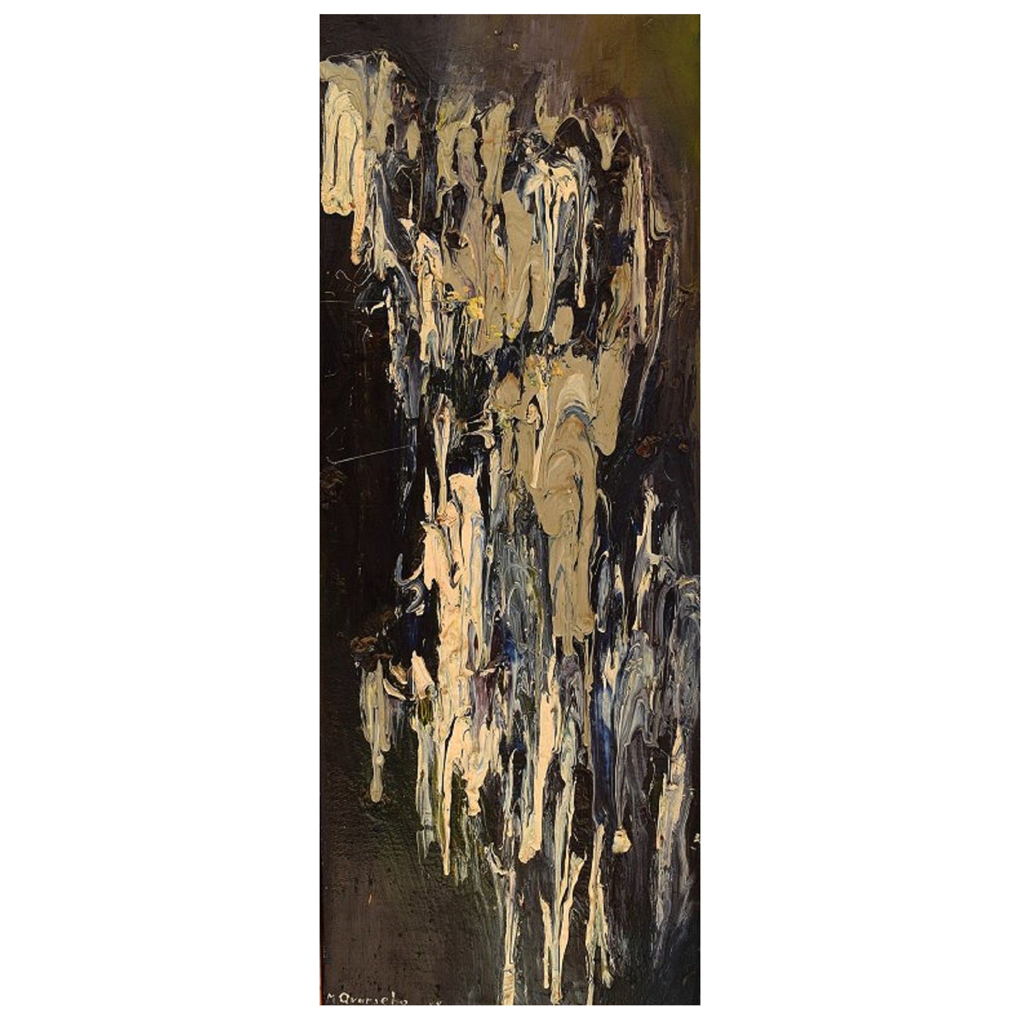 Michael Qvarsebo, artiste suédois référencé, huile sur toile, composition abstraite en vente