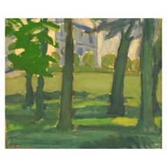 Niels Grønbech, Listed Danish Painter, Oil on Canvas, Park View