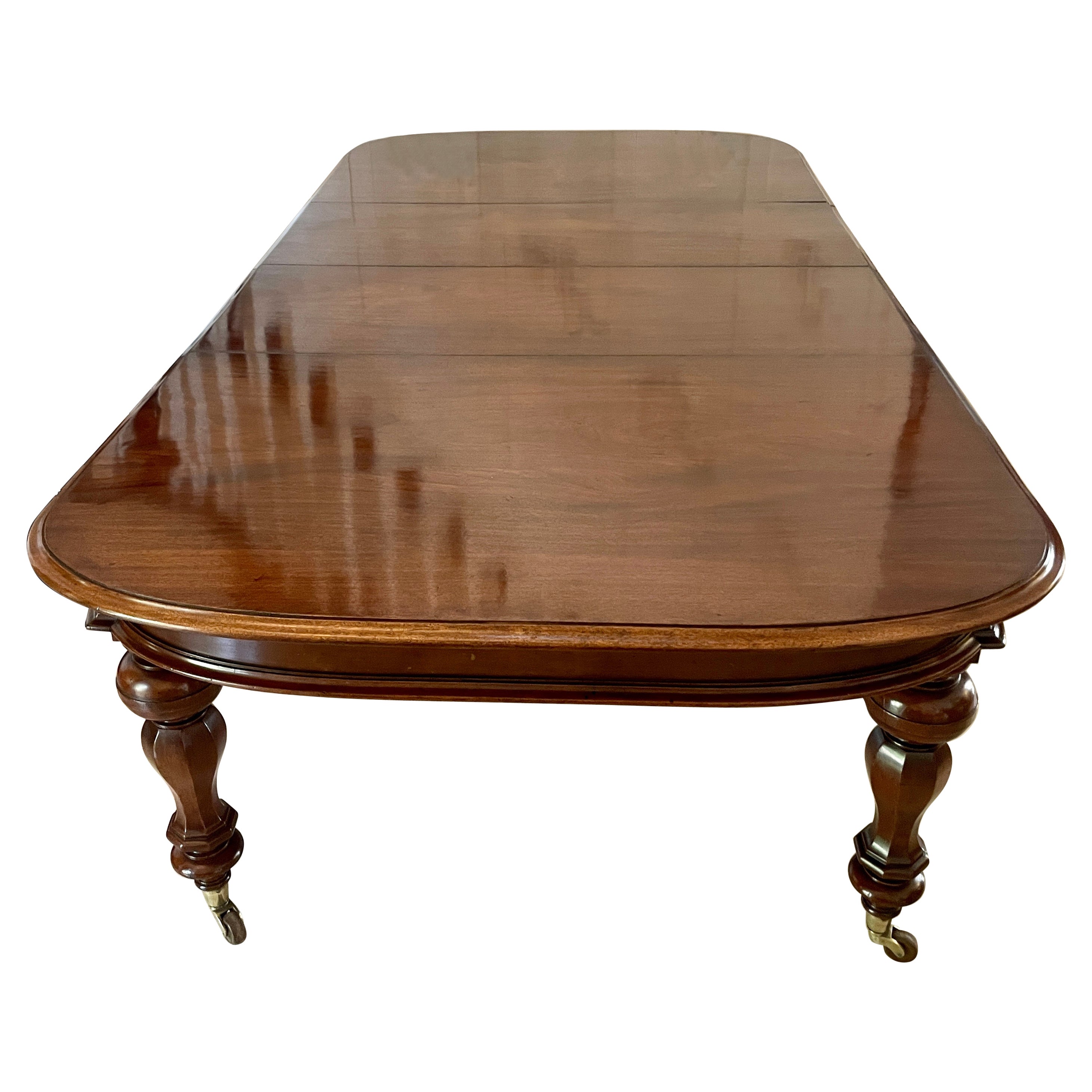 Spectacular Victorian Plum Pudding Extending Antique Dining Table For
