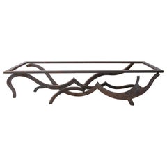 Used Rectangular Iron Dining Table Base with Curved Shapes