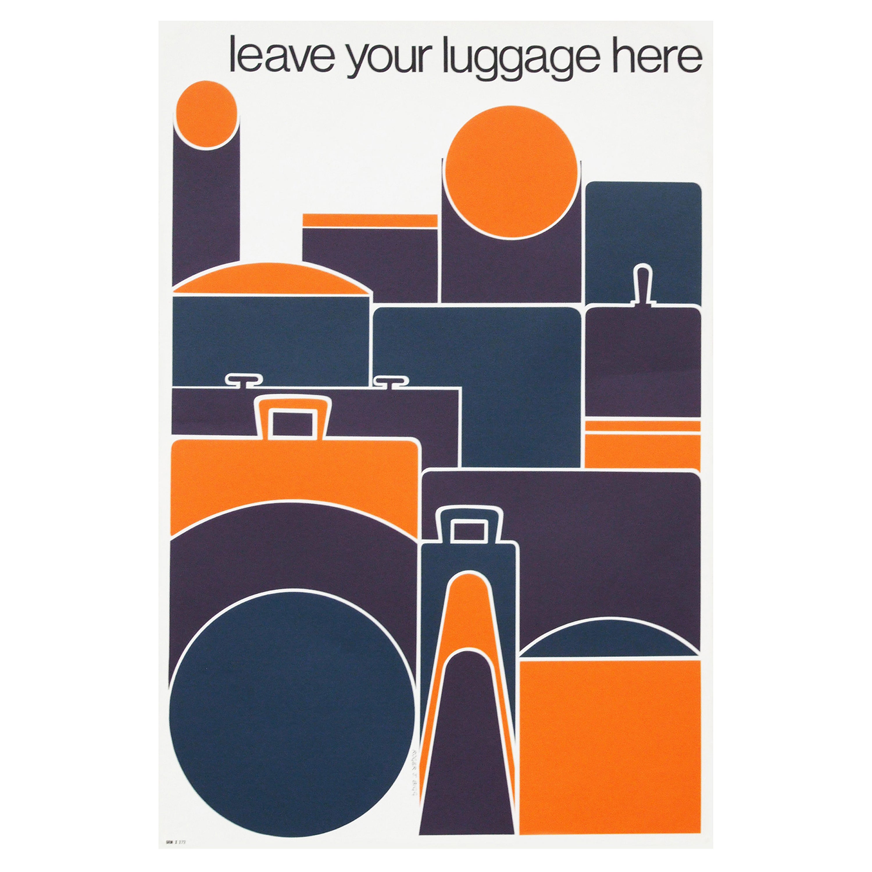 1960s Luggage Pop Art Travel Poster for British Transport Abstract For Sale
