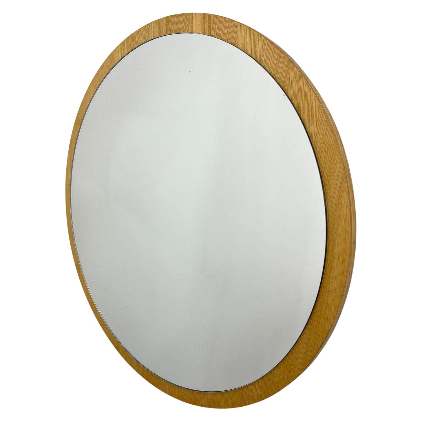 1970's Midcentury Round Wall Mirror, Czechoslovakia For Sale