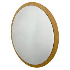 1970's Midcentury Round Wall Mirror, Czechoslovakia