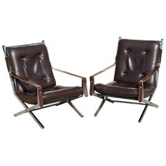 Pair of Vintage Folding Armchairs by Robert Duran, 1970