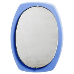 Miroir en verre bleu Veca des années 1970 