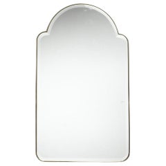Vintage Rounded Brass Wall Mirror 1950s