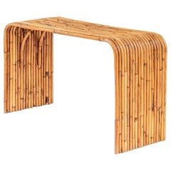 Gabriella Crespi Bamboo Console Table, Italy 1975, Certificated