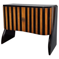 1940s Art Deco Mid-Century Italian Wood Dry Bar Cabinet