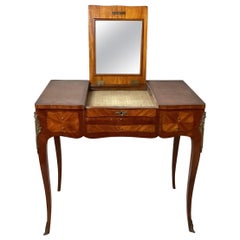 19th Century French Marquetry Louis XV Dressing Table