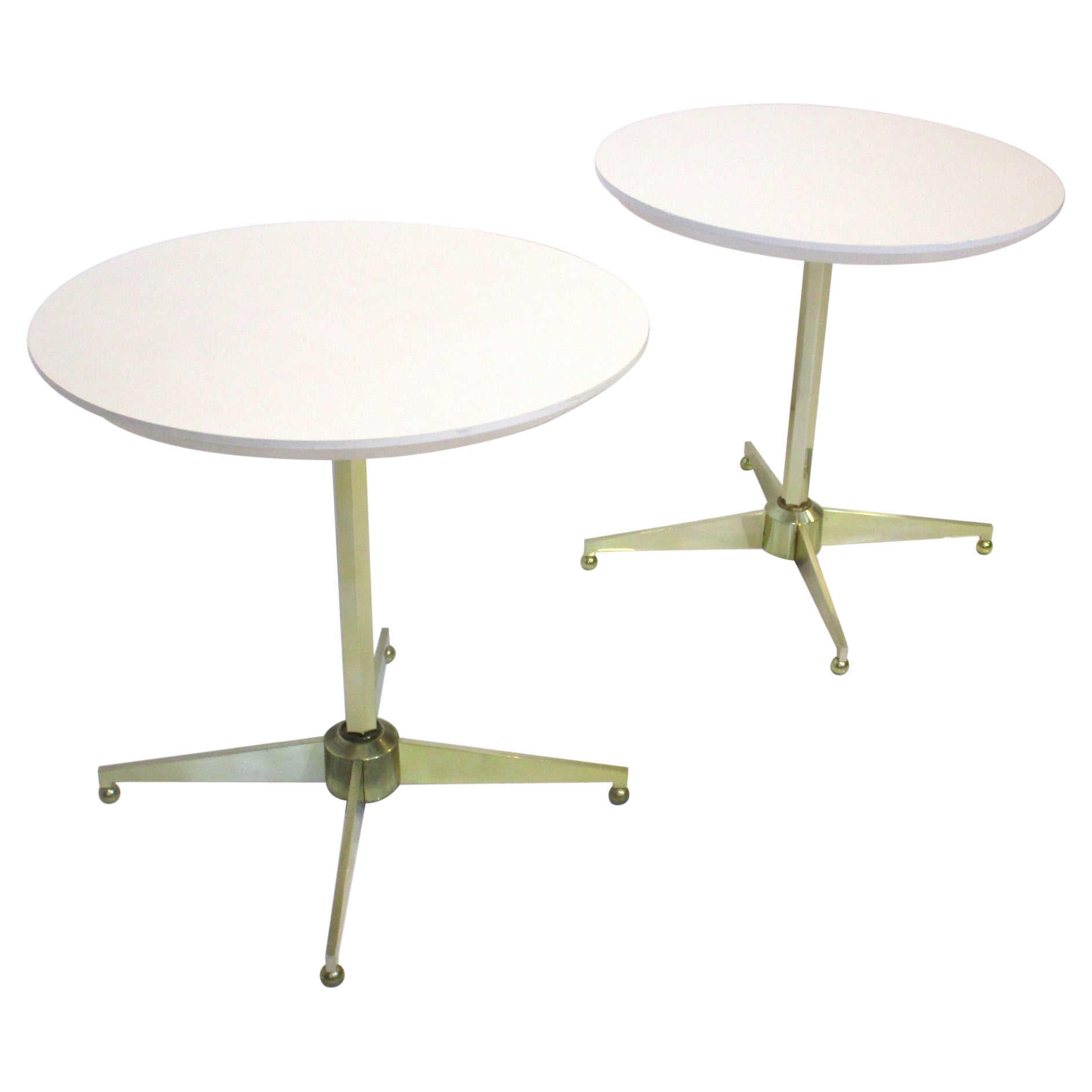 Brass / Tulip Styled Side Tables by American of Martinsville 