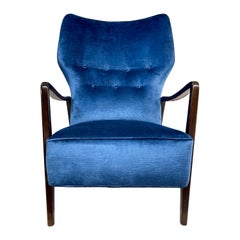Swedish Modern Duxello Wing Back Lounge Chair by Folke Ohlsson