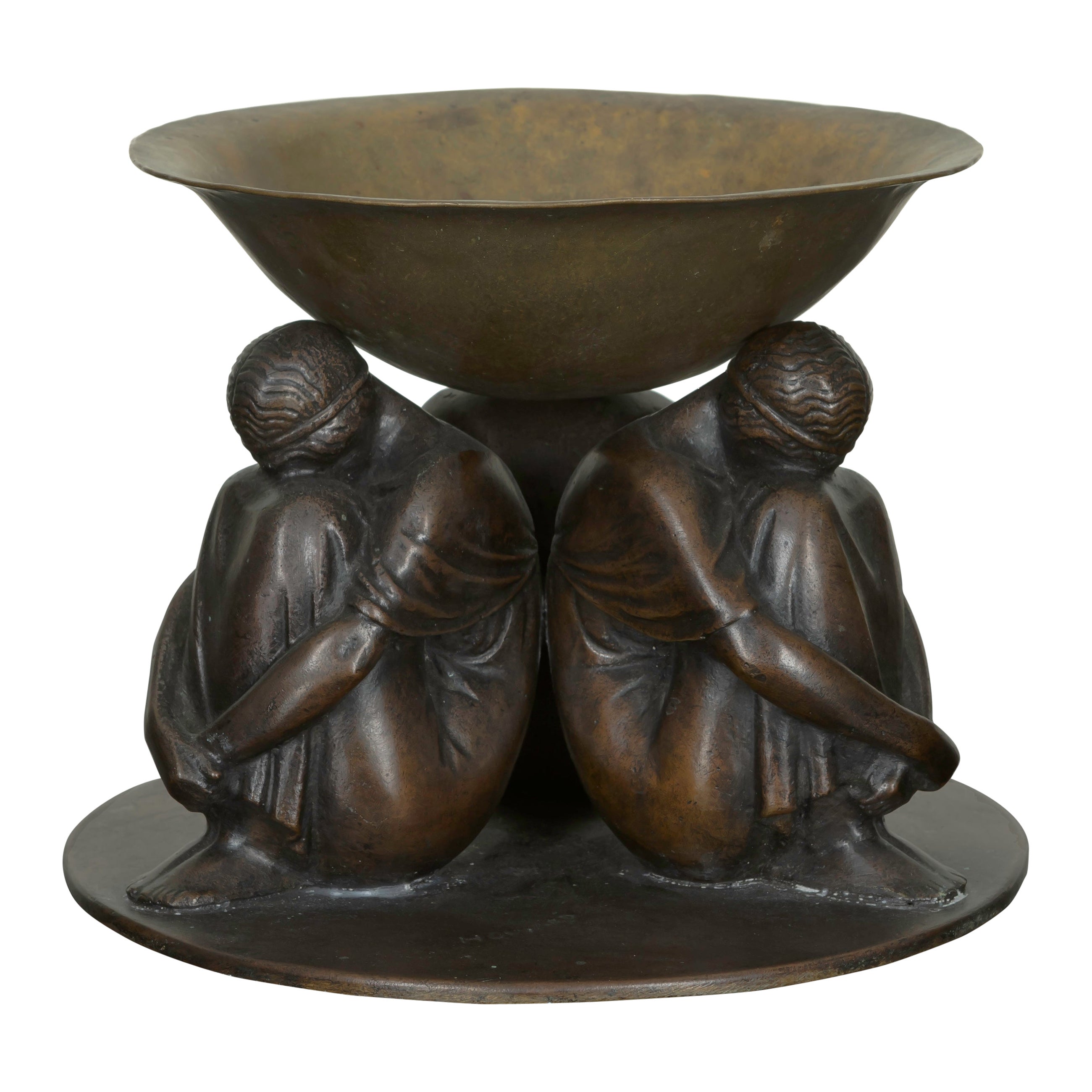 Paire de compotes sculpturales en bronze, par Cecil de Blaquiere Howard, vers 1919