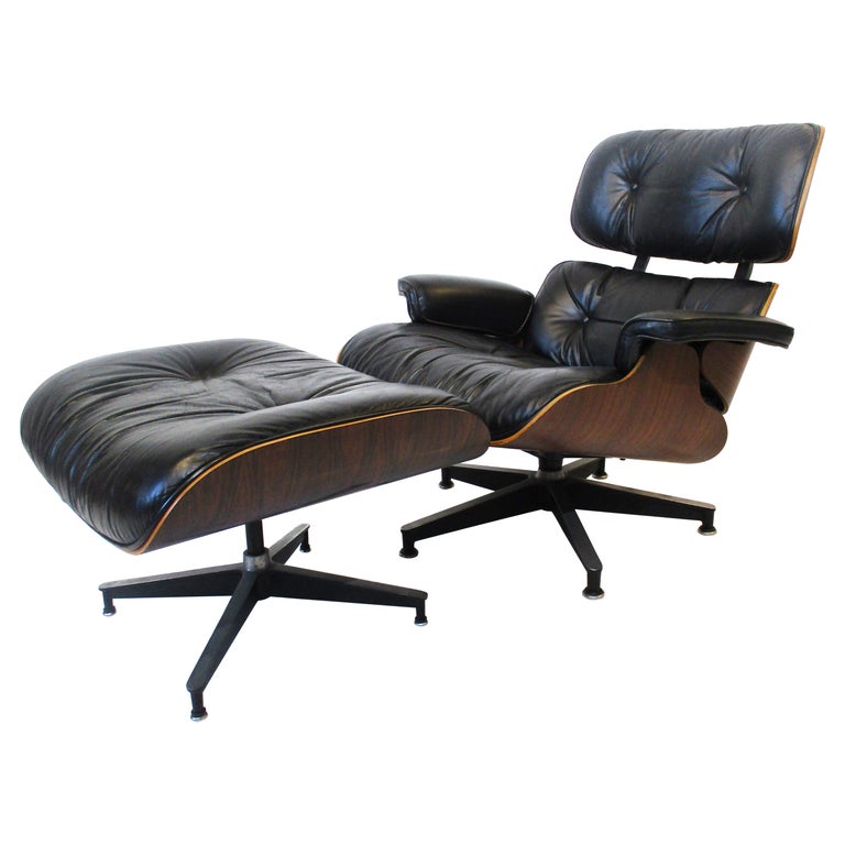 Vintage Eames Rosewood / Leather 670 Lounge Chair w/ Ottoman for Herman  Miller For Sale at 1stDibs