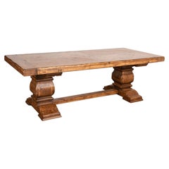 Antique Large 8' Oak Dining Table Farm Table