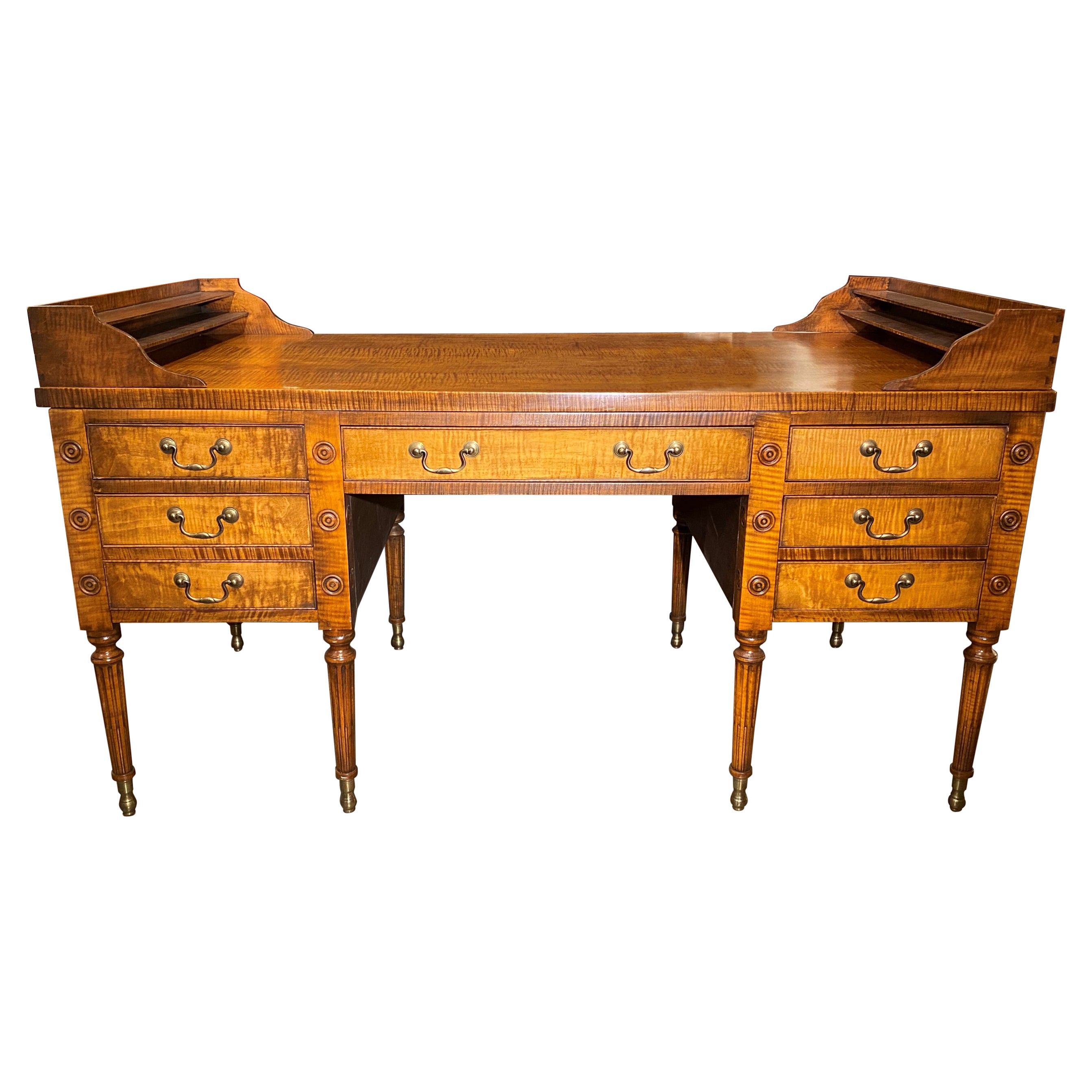 Exceptional Bench Made George Washington Desk in Tiger Maple