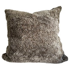 Genuine Plush Curly Sheepskin Accent Pillow