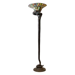 Snake Form Floor Lamp After Original by Edgar Brandt