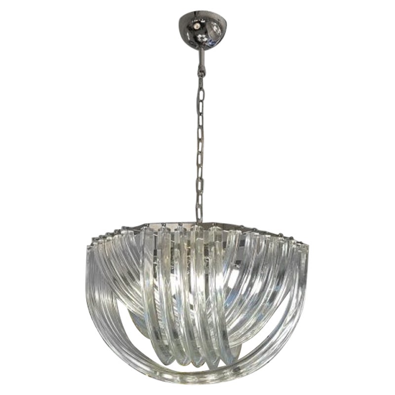 Murano Curved Crystal Chandelier by Carlo Nason