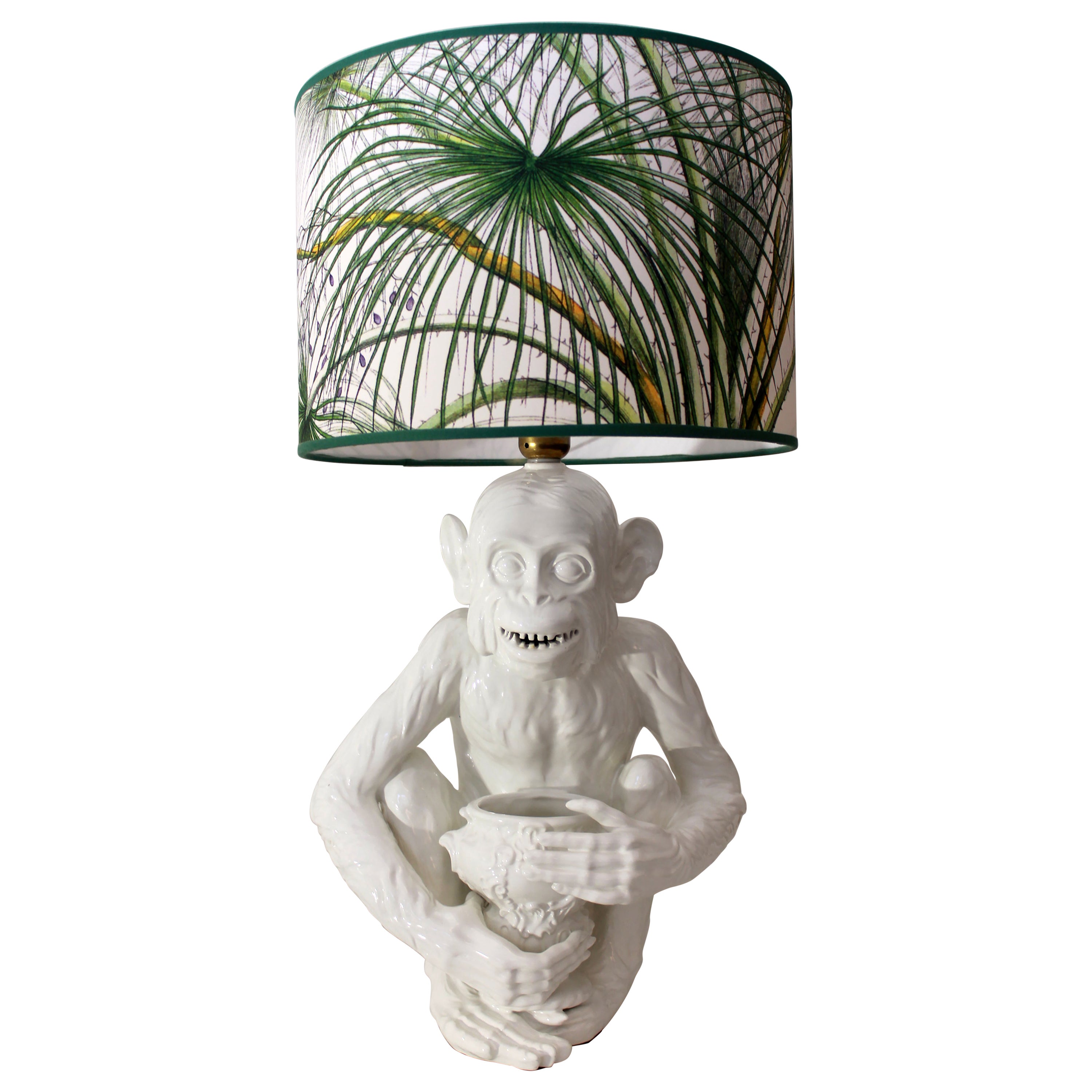 1950s Hollywood Regency Ceramic Monkey Table Lamp Mint Condition