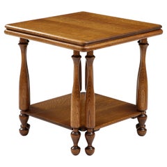 1940's French Two Tier Large Oak Side Table