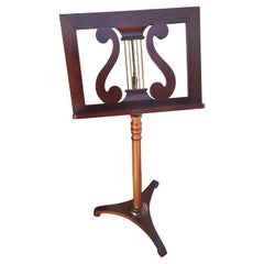 Mid-Century Mahogany with Brass Music Stand, Italy