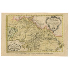 Original Antique Map of Northern India