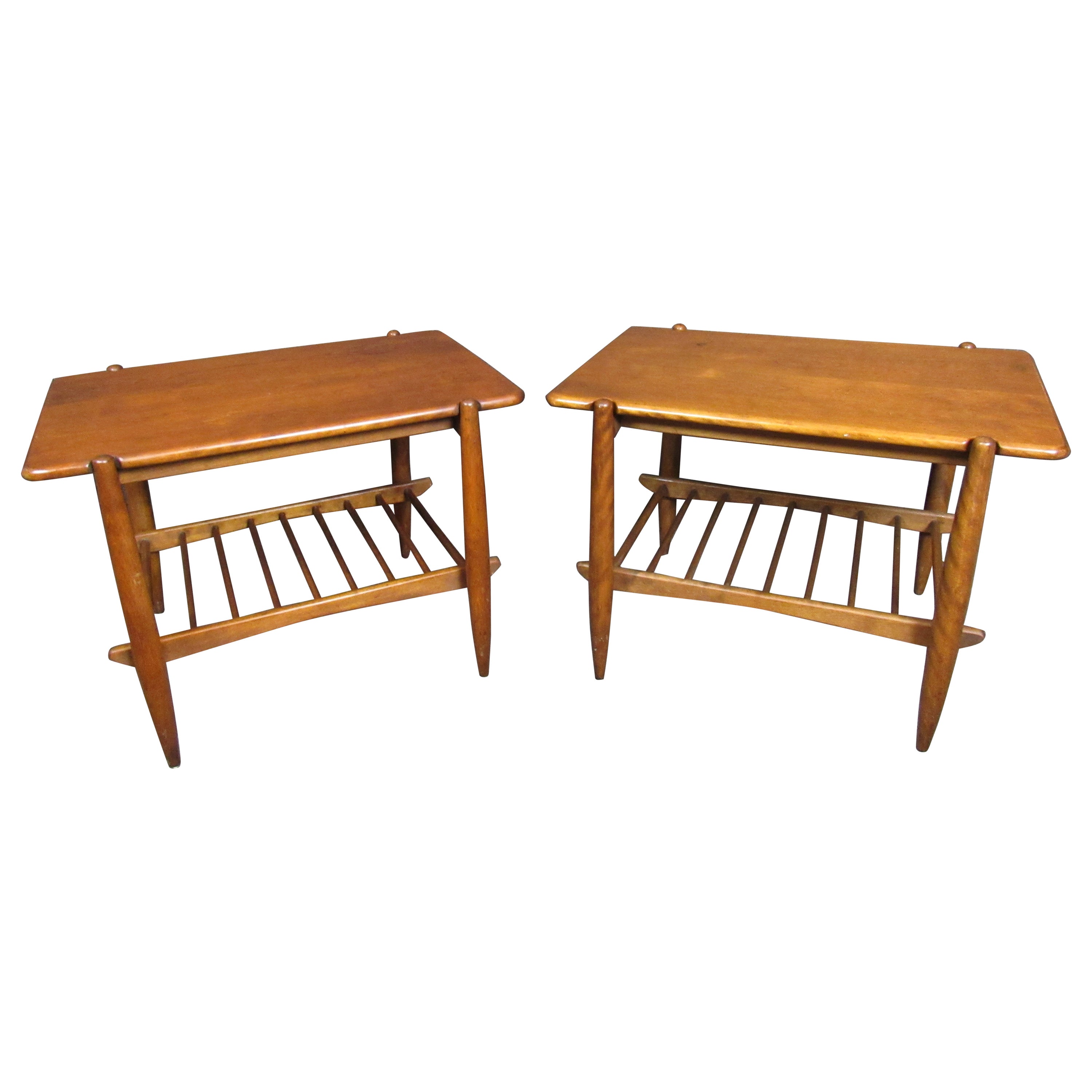 Pair of Vintage Conant Ball Side Tables For Sale